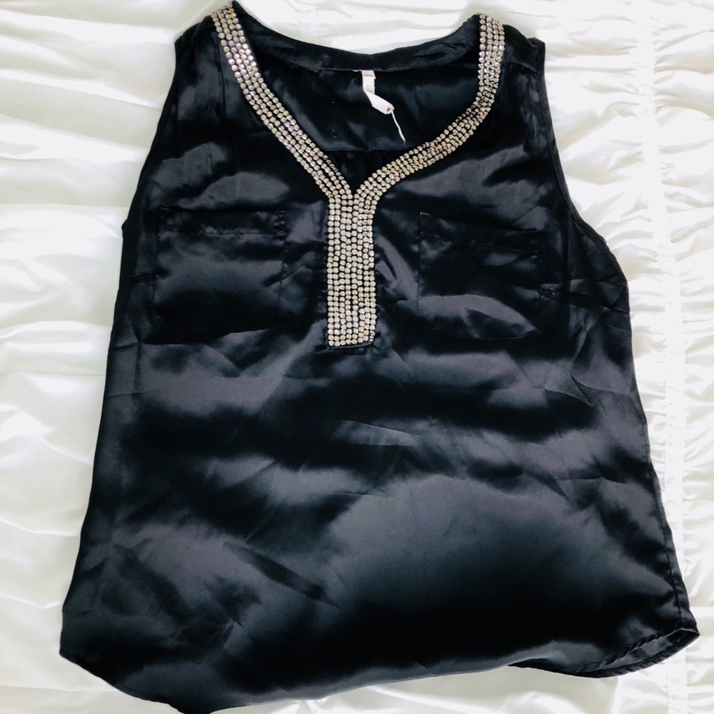 Willow & Clay Black Embellished Top